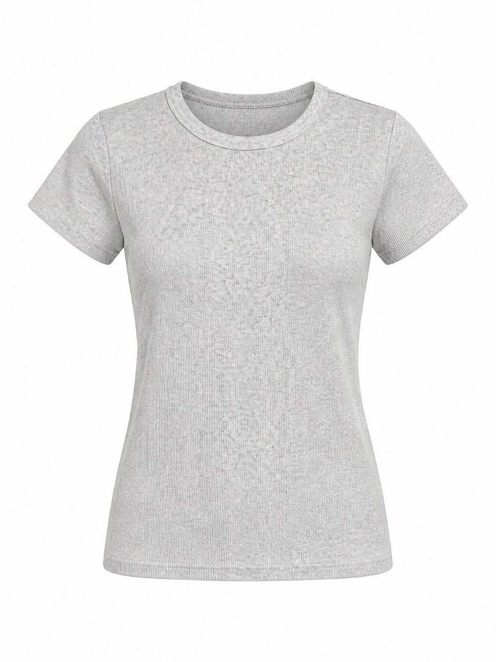 Dip Women’s light heather gray Ribbed T-shirt Short Sleeve Size M